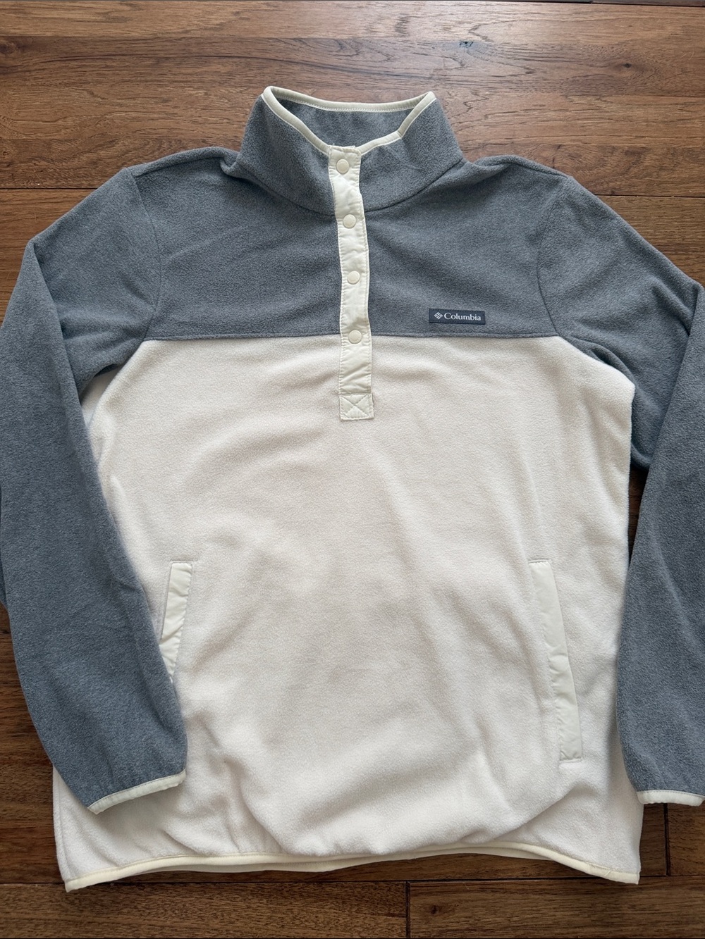 Columbia Benton Springs Snap Fleece Pullover Gray Ivory Size Large